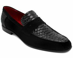 Snake & Suede Loafers
